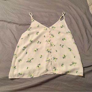 Spaghetti strap lemon/lime tank top